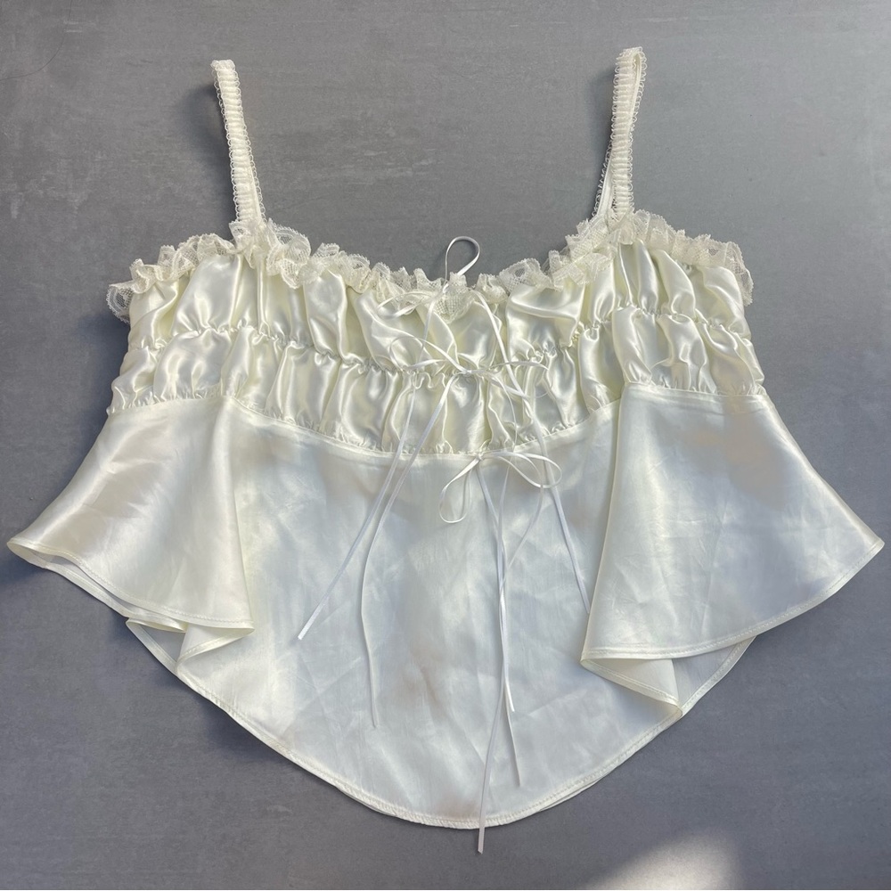 Silky Tank With Bows by OUPPT Seol
